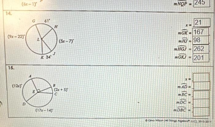 Unit 10 circles answer key homework 2